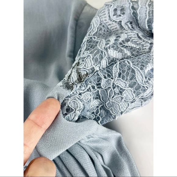 Altar'd State Sz S Blue Scalloped Lace Fit and Flare Mini Swing Dress Lined - Picture 4 of 11